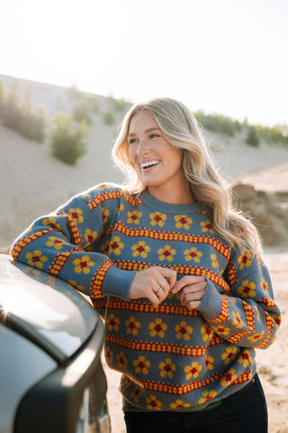 JENNY sweater - vintage yellow floral