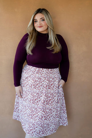 Bamboo stand-up collar sweater - burgundy