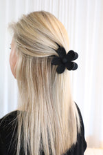 Pince à cheveux en fleur - noir