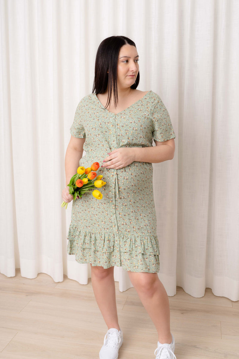 Robe à imprimé floral - vert d'été