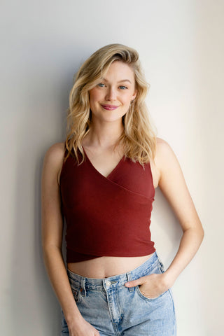 Camisole cache-coeur - rouge marsala