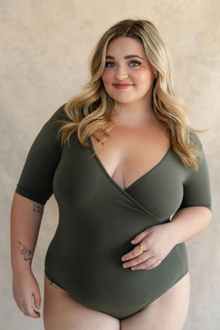 Bodysuit cache-coeur - kaki