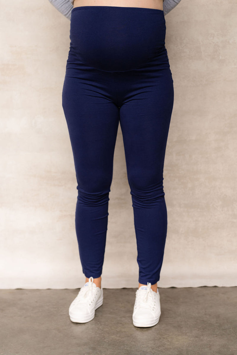 Legging de maternité en coton - bleu cobalt – ROSE MATERNITÉ