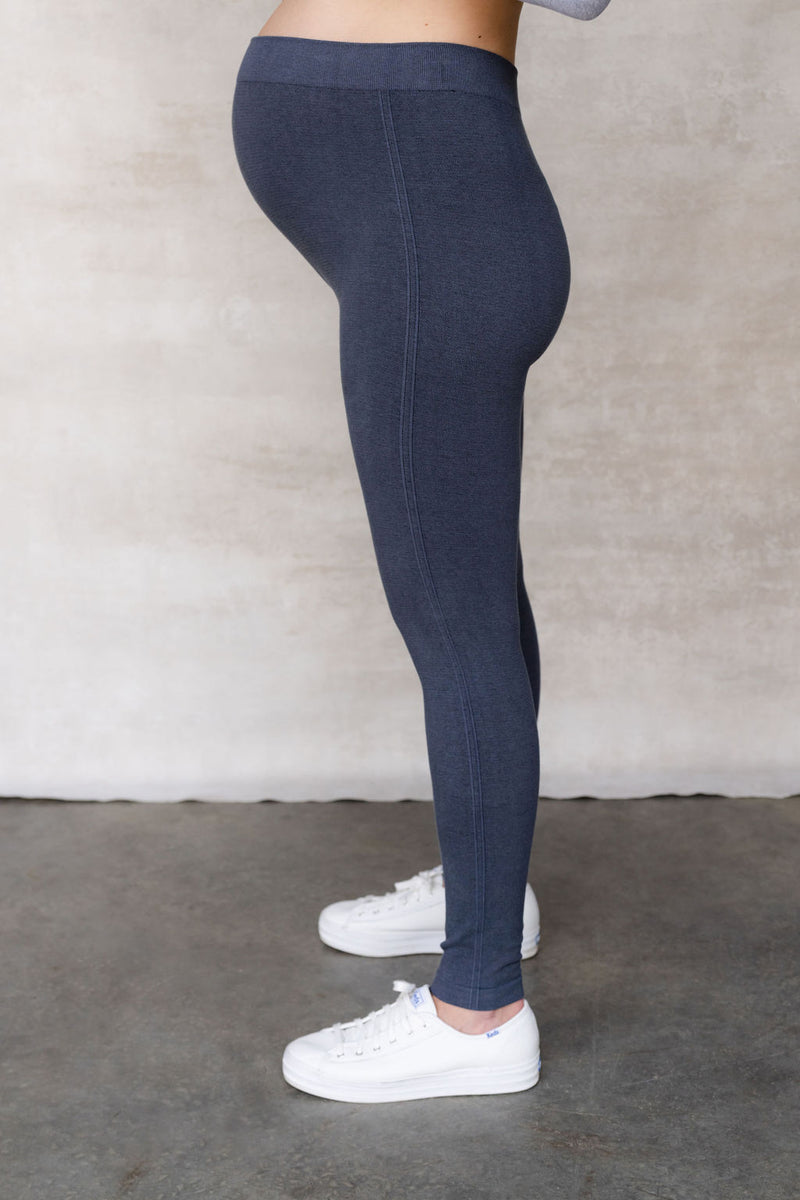 Legging de maternité effet denim - bleu-gris