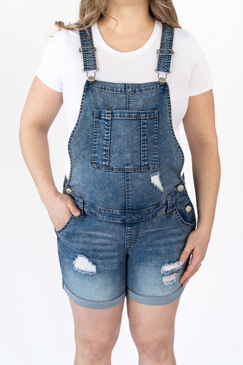 Salopette shorts - denim