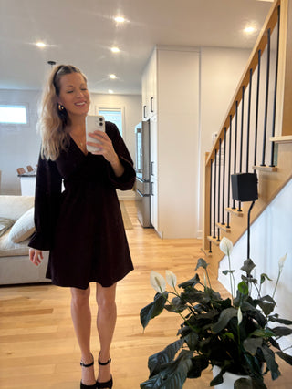 NAHÉMA long-sleeved dress - shiny plum