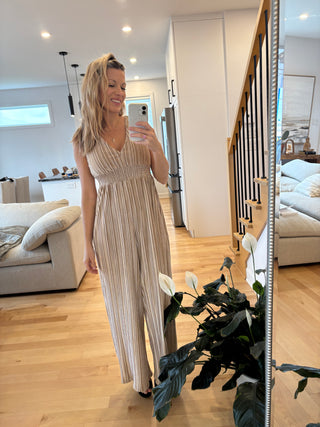 ALBA jumpsuit - almond velvet