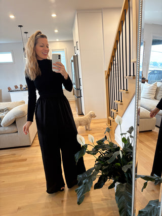 Fluid chic pants - satin black