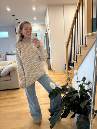 FÉE DES NEIGES wool sweater - beige & white