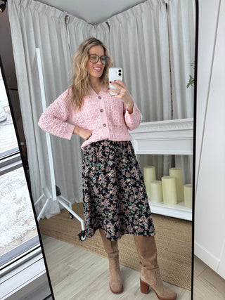 Lightweight knit cardigan - rose breeze