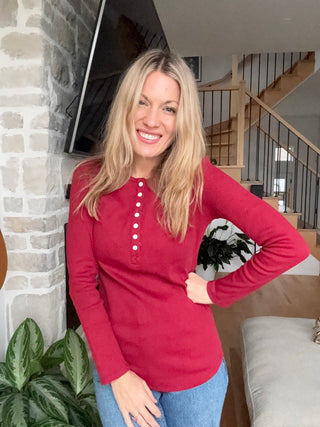 TALIA long sleeve sweater - strawberry