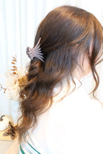 Shell hair clip - brown