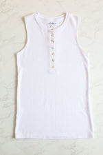 Camisole with buttons - white