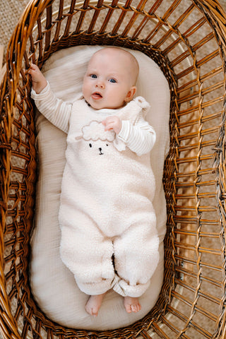 ROSE & LÉO - Sheepskin sherpa overalls (beige)