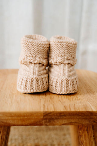 Knitted slippers - taupe