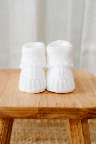 Knitted slippers - white