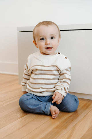 ROSE & LÉO - Striped sweater - biscuit