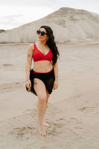 Haut de maillot de bain - rouge cerise