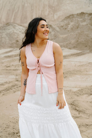Veste AMBER (sans manche) - rose tendre