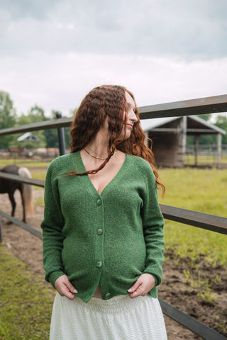 Cardigan à boutons - vert épinette