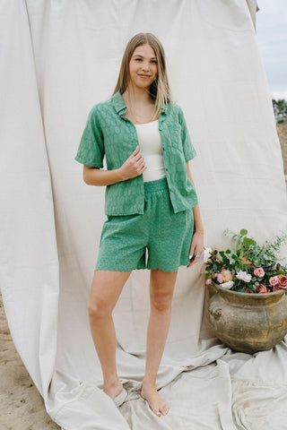 Short SANDRINE - vert broderie
