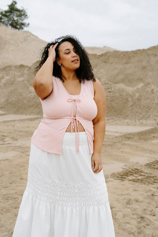 Veste AMBER (sans manche) - rose tendre