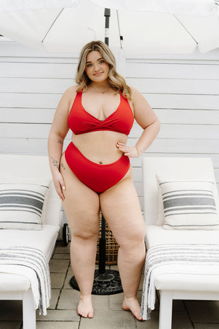 Haut de maillot de bain - rouge cerise
