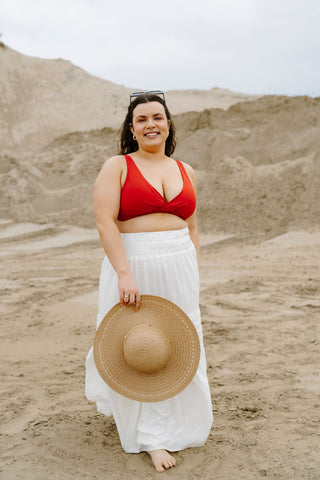 Haut de maillot de bain - rouge cerise