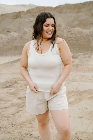 Camisole col V en bambou - vanille