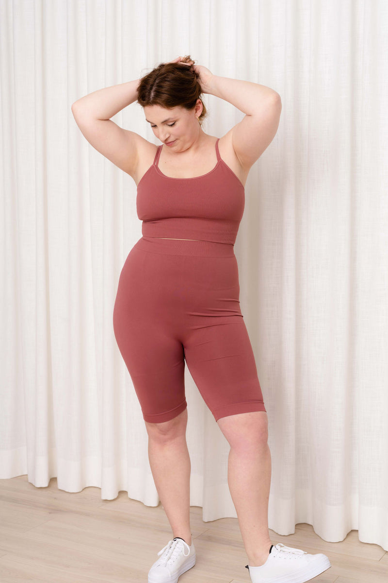 Seamless biker shorts - mocha pink