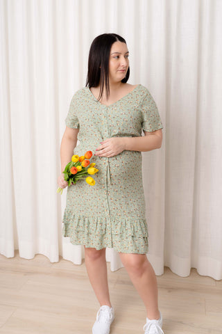 Floral print dress - summer green