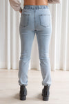 Elastic waist jeans - light blue