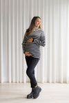FANNY sweater - black & white stripes