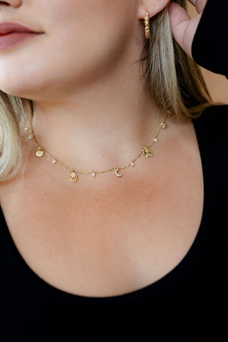 PRUCENCE - Recycled gold-plated charm necklace