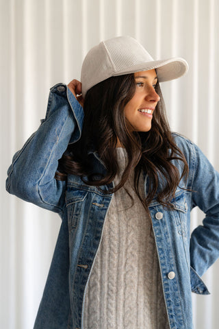 Corduroy cap - ivory