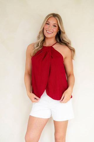 LDP - Linen crossover top - chili