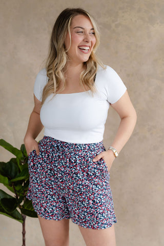 Shorts - navy floral