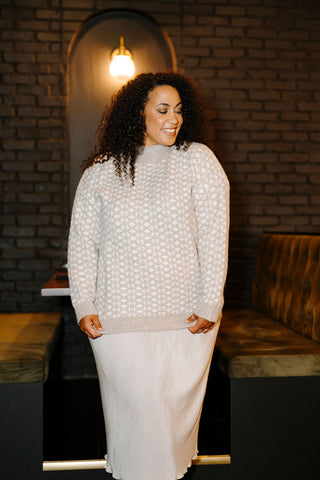 FÉE DES NEIGES wool sweater - beige & white