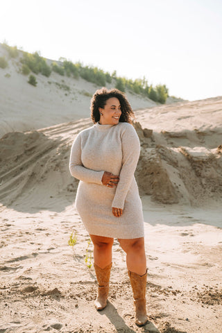 EVELYNE dress - curly beige linen