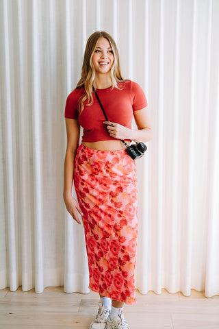 Mesh skirt - watermelon pink