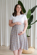 Floral skirt with elastic waist - pastel combo