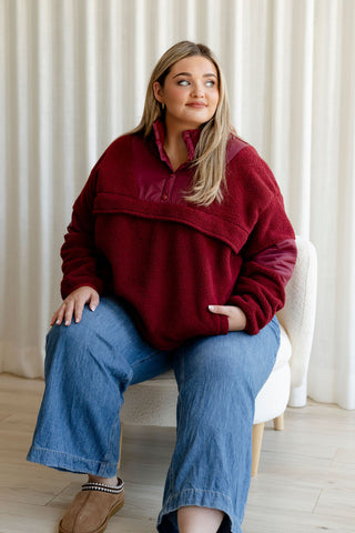 TEDDY BEAR sweater - burgundy