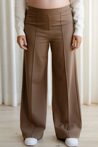 Wide-leg pants - mocha moss