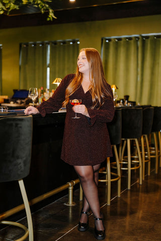 NAHÉMA long-sleeved dress - shiny plum