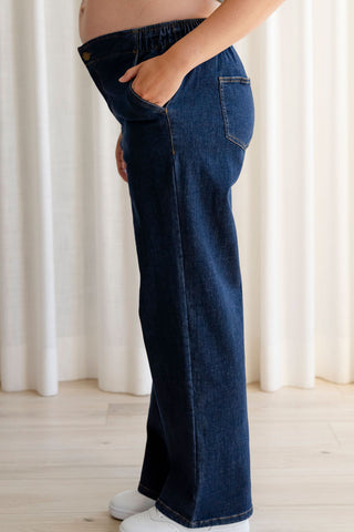 Jeans - relaxed fit (elastic waist) - indigo