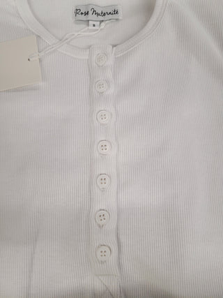 LÉGERS DÉFAUTS - TALIA Button T-shirt - white