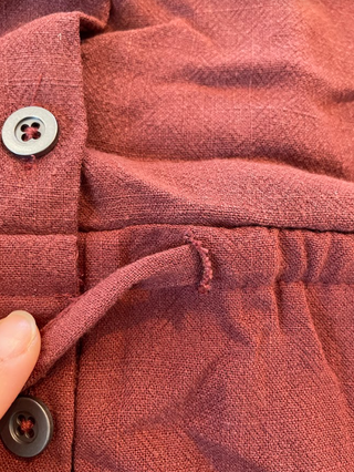 SLIGHT FAULTS - linen ROMPER - brick red