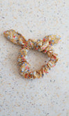 Flowered loop scrunchie - yellow