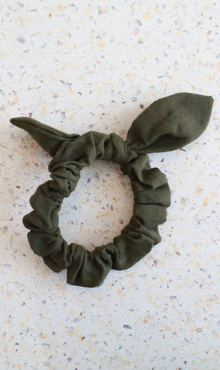 Plain loop scrunchie - khaki
