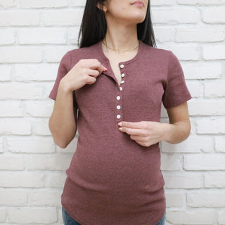 LÉGERS DÉFAUTS - TALIA button-up T-shirt - raspberry mix